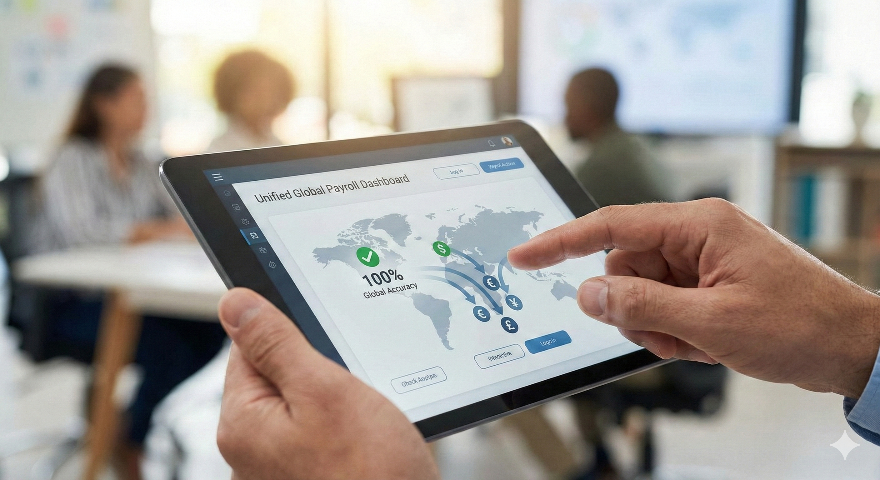 Finance professional working on laptop in modern environment